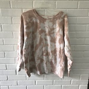 Pinks and White Tie Dye Maternity Sweatshirt L
